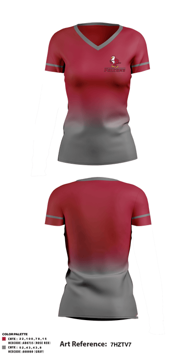 Friends University Tennis 31162977 Women's Short Sleeve V-neck Shirt - 1