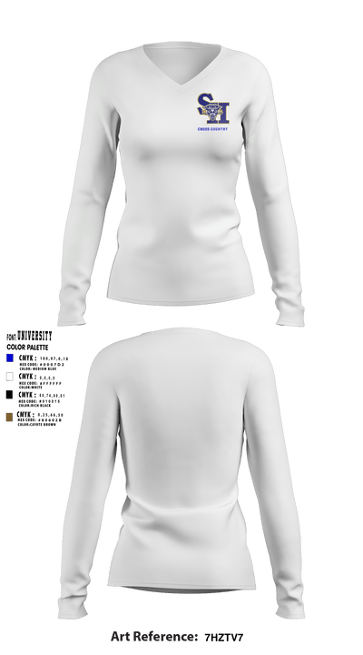 Sweet Home High School Cross Country 24439885 Women's Long Sleeve V-neck Shirt - 44