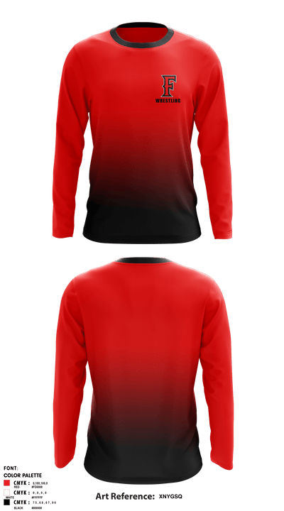 Frontier Senior High School Wrestling 68856248 Long Sleeve Rash Guard Shirt - 4