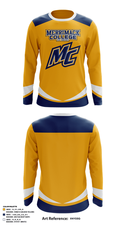 Merrimack College Ice Hockey 33872910 Long Sleeve Performance Shirt - 1