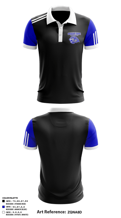 Graham Park Middle School Wrestling 61233507 Short Sleeve Performance Polo - 1