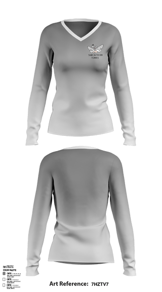 Women's Long Sleeve Vneck Shirt, Sam Rayburn High School Tennis, Tennis, Teamtime, Team time, sublimation, custom sports apparel, team uniforms, spirit wear, spiritwear, sports uniforms, custom shirts, team store, custom team store, fundraiser sports, apparel fundraiser