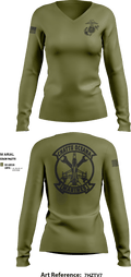 Oceana Marines 61589577 Women's Long Sleeve V-neck Shirt - 9