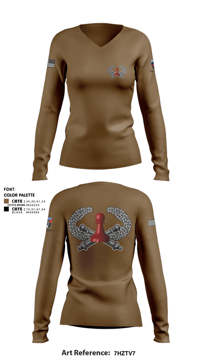 DET 1 HHB 1-258 FA 53026812 Women's Long Sleeve V-neck Shirt - 9