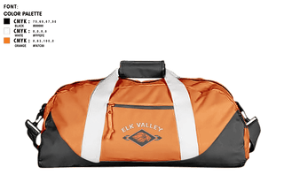Duffle Bag, Elk Valley Senior High School, Spirit Store, Teamtime, Team time, sublimation, custom sports apparel, team uniforms, spirit wear, spiritwear, sports uniforms, custom shirts, team store, custom team store, fundraiser sports, apparel fundraiser