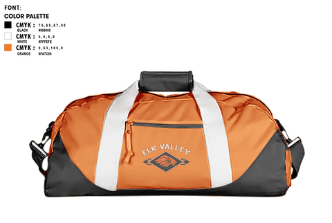Duffle Bag, Elk Valley Senior High School, Spirit Store, Teamtime, Team time, sublimation, custom sports apparel, team uniforms, spirit wear, spiritwear, sports uniforms, custom shirts, team store, custom team store, fundraiser sports, apparel fundraiser