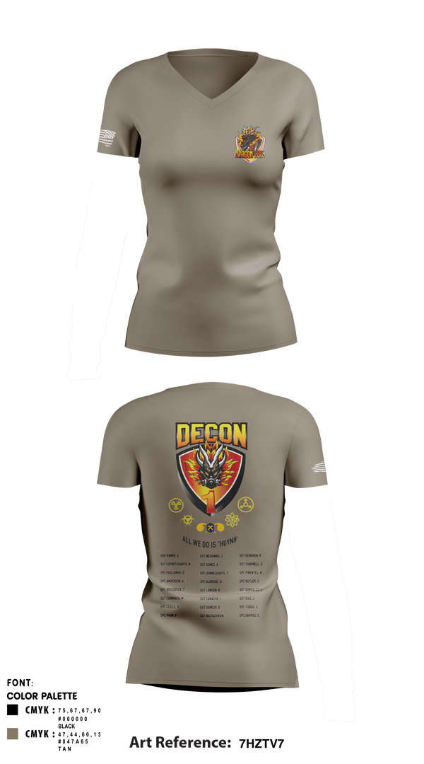 Women's Short Sleeve Vneck Shirt, 272 Chemical Company Decon 1, National Guard, Teamtime, Team time, sublimation, custom sports apparel, team uniforms, spirit wear, spiritwear, sports uniforms, custom shirts, team store, custom team store, fundraiser sports, apparel fundraiser