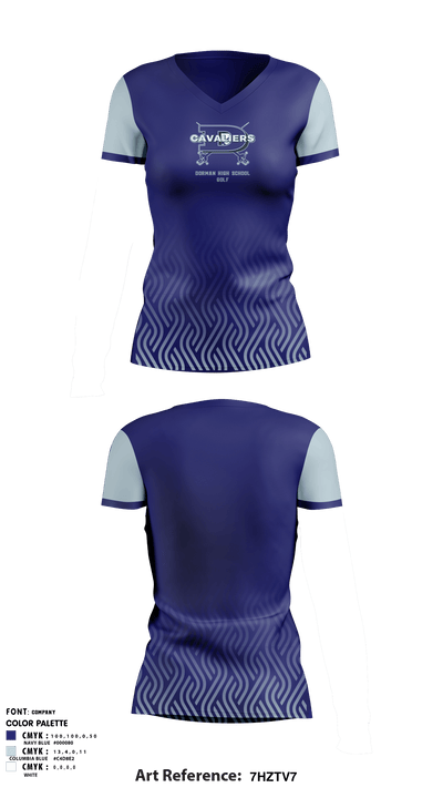 Dorman High School Golf 69976205 Women's Short Sleeve V-neck Shirt - 1