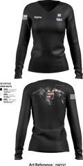 DoD Police 8702590 Women's Long Sleeve V-neck Shirt - 1