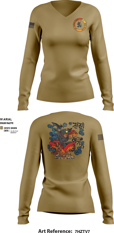 Golf Company, 229th MI BN 34374533 Women's Long Sleeve V-neck Shirt - 3