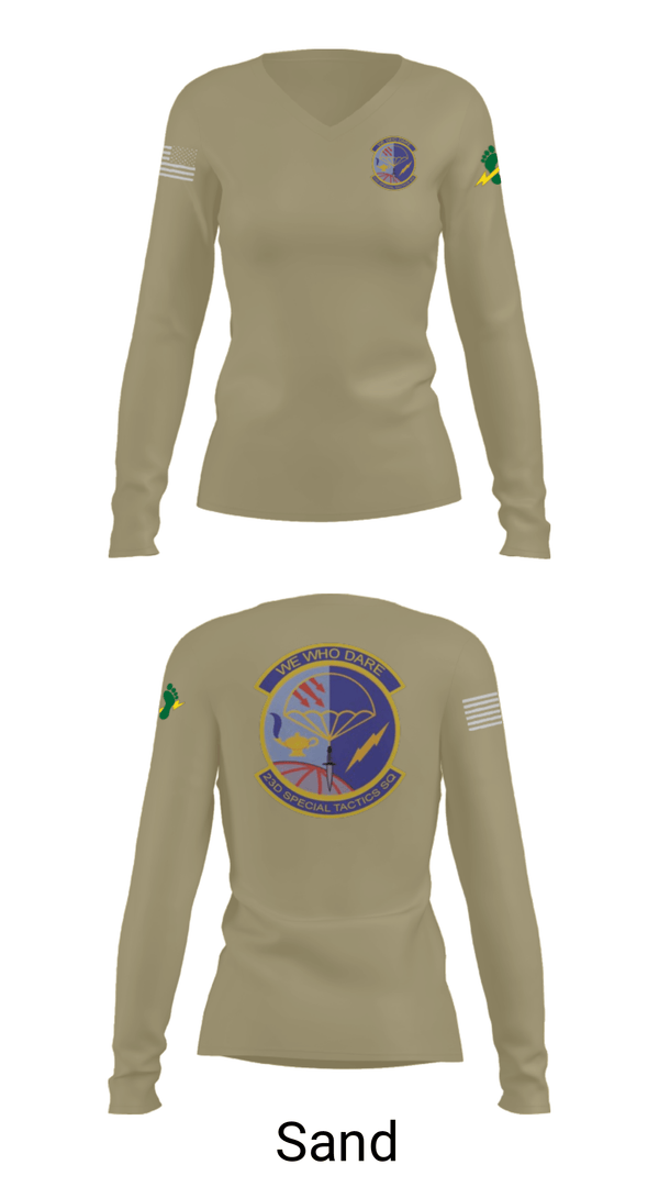 Women's Long Sleeve Vneck Shirt, , Air Force, Teamtime, Team time, sublimation, custom sports apparel, team uniforms, spirit wear, spiritwear, sports uniforms, custom shirts, team store, custom team store, fundraiser sports, apparel fundraiser