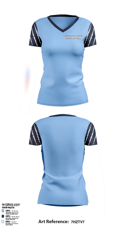 Women's Short Sleeve Vneck Shirt, University of Maine Softball, Softball, Teamtime, Team time, sublimation, custom sports apparel, team uniforms, spirit wear, spiritwear, sports uniforms, custom shirts, team store, custom team store, fundraiser sports, apparel fundraiser