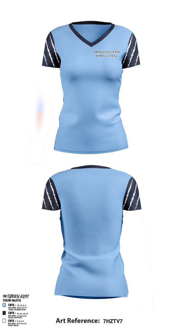 Women's Short Sleeve Vneck Shirt, University of Maine Softball, Softball, Teamtime, Team time, sublimation, custom sports apparel, team uniforms, spirit wear, spiritwear, sports uniforms, custom shirts, team store, custom team store, fundraiser sports, apparel fundraiser