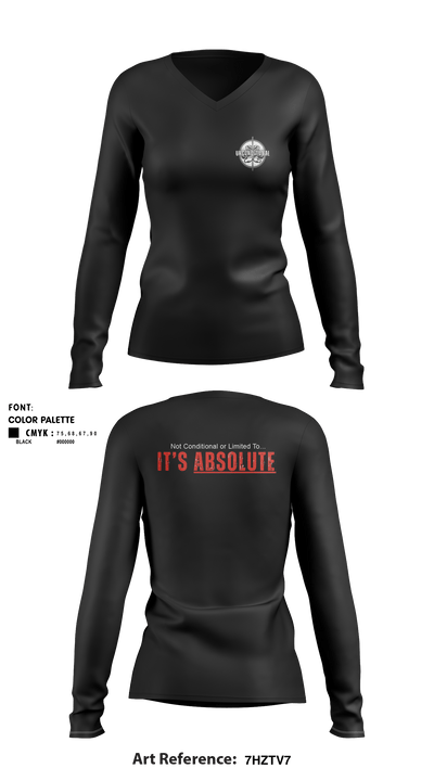 Unconditional Fitness, LLC 13593569 Women's Long Sleeve V-neck Shirt - 1