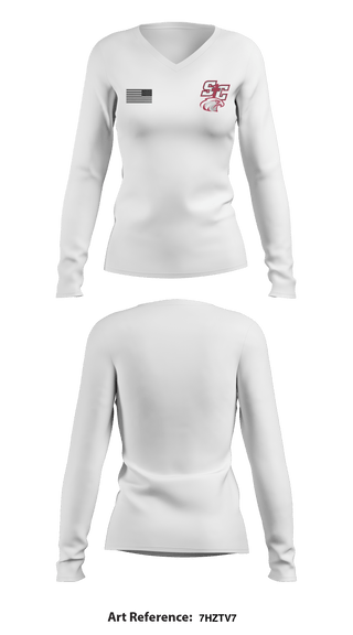 Women's Long Sleeve Vneck Shirt, Santiam Christian School Wrestling, Wrestling, Teamtime, Team time, sublimation, custom sports apparel, team uniforms, spirit wear, spiritwear, sports uniforms, custom shirts, team store, custom team store, fundraiser sports, apparel fundraiser