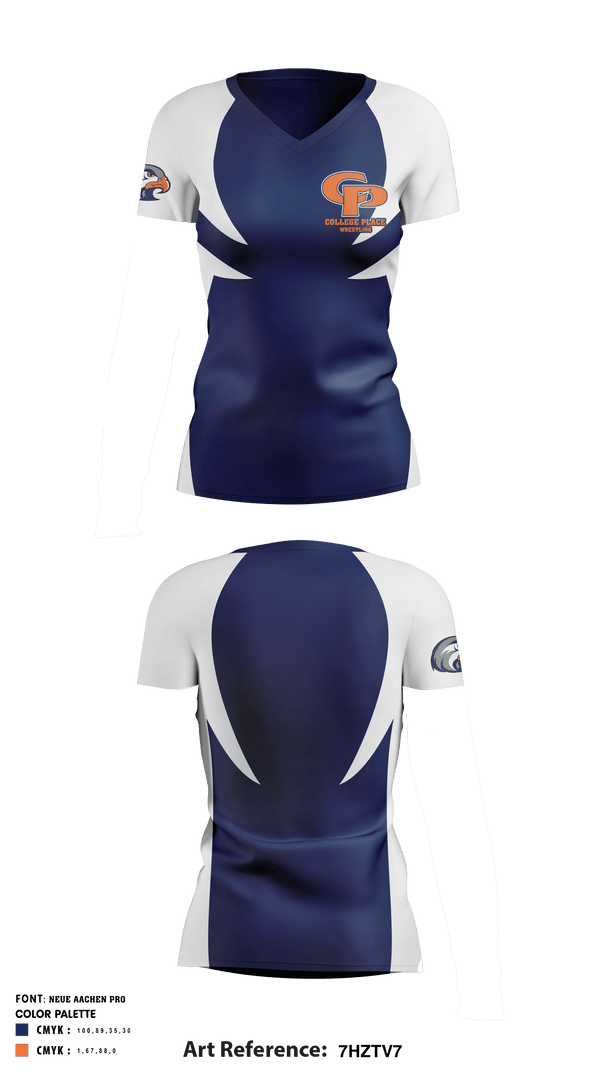Women's Short Sleeve Vneck Shirt, College Place Wrestling, Wrestling, Teamtime, Team time, sublimation, custom sports apparel, team uniforms, spirit wear, spiritwear, sports uniforms, custom shirts, team store, custom team store, fundraiser sports, apparel fundraiser