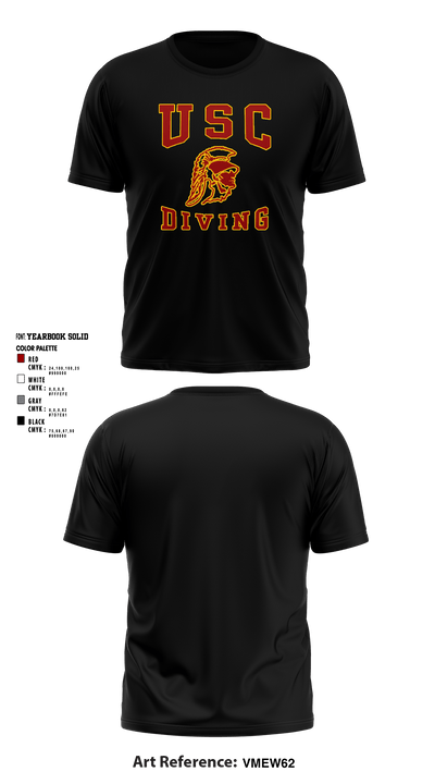 University Of Southern California Diving 38780209 Short Sleeve Performance Shirt - 25