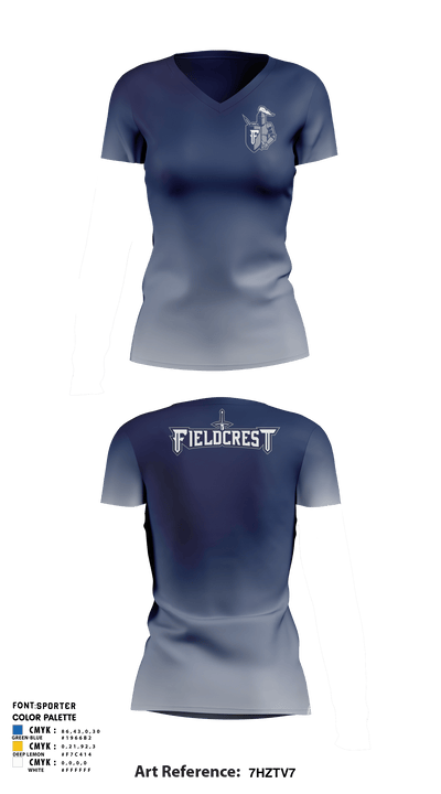 Fieldcrest High School 93620779 Women's Short Sleeve V-neck Shirt - 4
