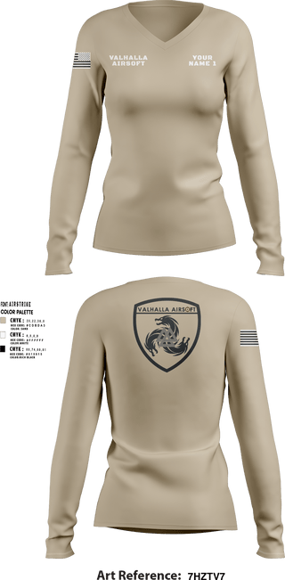 Women's Long Sleeve Vneck Shirt, , Army, Teamtime, Team time, sublimation, custom sports apparel, team uniforms, spirit wear, spiritwear, sports uniforms, custom shirts, team store, custom team store, fundraiser sports, apparel fundraiser