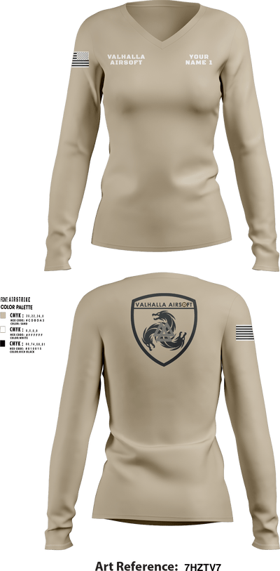 Valhalla Airsoft 98104221 Women's Long Sleeve V-neck Shirt - 2