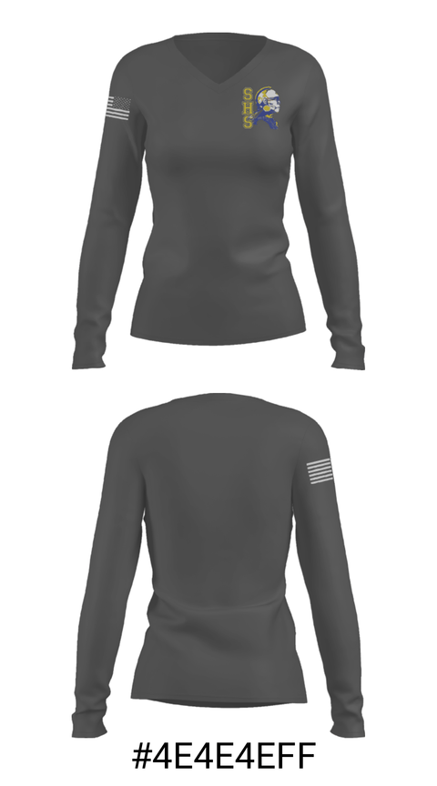 Women's Long Sleeve Vneck Shirt, Stafford High School Dance, Spirit Store, Teamtime, Team time, sublimation, custom sports apparel, team uniforms, spirit wear, spiritwear, sports uniforms, custom shirts, team store, custom team store, fundraiser sports, apparel fundraiser
