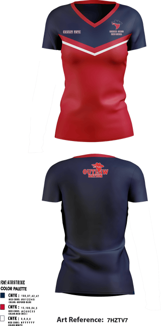 Women's Short Sleeve Vneck Shirt, Saugerties Outlaws, Football, Teamtime, Team time, sublimation, custom sports apparel, team uniforms, spirit wear, spiritwear, sports uniforms, custom shirts, team store, custom team store, fundraiser sports, apparel fundraiser