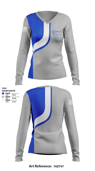 Women's Long Sleeve Vneck Shirt, Neal's Lawn Service, , Teamtime, Team time, sublimation, custom sports apparel, team uniforms, spirit wear, spiritwear, sports uniforms, custom shirts, team store, custom team store, fundraiser sports, apparel fundraiser