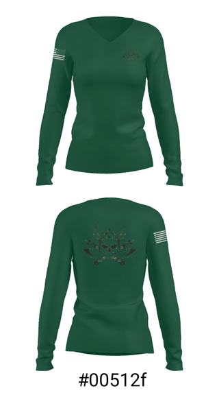 Women's Long Sleeve Vneck Shirt, , Army, Teamtime, Team time, sublimation, custom sports apparel, team uniforms, spirit wear, spiritwear, sports uniforms, custom shirts, team store, custom team store, fundraiser sports, apparel fundraiser