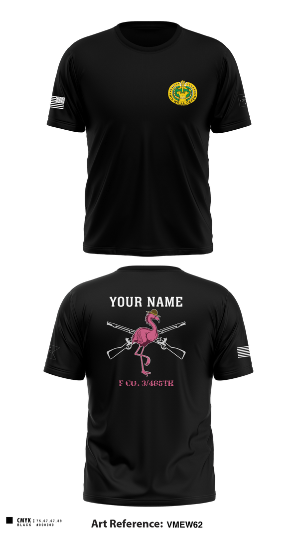 Short Sleeve Performance Shirt, Flamingo Co F 3/485 IN, Army, Teamtime, Team time, sublimation, custom sports apparel, team uniforms, spirit wear, spiritwear, sports uniforms, custom shirts, team store, custom team store, fundraiser sports, apparel fundraiser