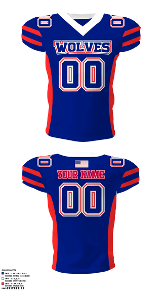 Football Jersey, Wolves, Football, Teamtime, Team time, sublimation, custom sports apparel, team uniforms, spirit wear, spiritwear, sports uniforms, custom shirts, team store, custom team store, fundraiser sports, apparel fundraiser