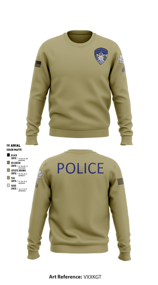 Crew Neck Sweatshirt, Willits Little Lake JRTF, Police, Teamtime, Team time, sublimation, custom sports apparel, team uniforms, spirit wear, spiritwear, sports uniforms, custom shirts, team store, custom team store, fundraiser sports, apparel fundraiser