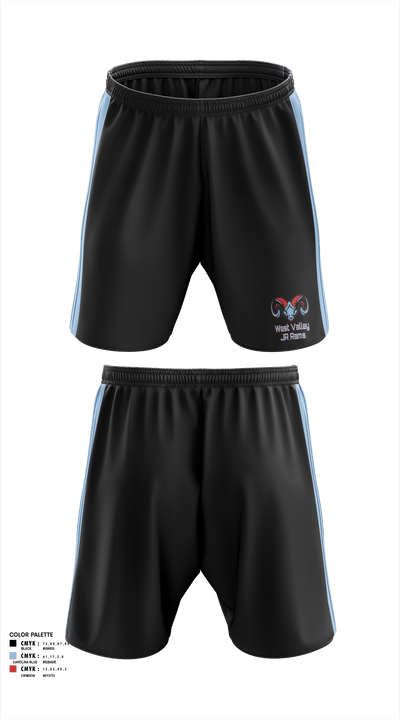 West Valley JR Rams 58336330 Athletic Shorts With Pockets - 2
