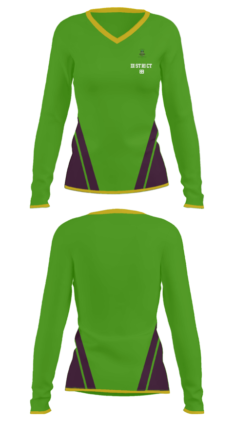 Women's Long Sleeve Vneck Shirt, District 69, , Teamtime, Team time, sublimation, custom sports apparel, team uniforms, spirit wear, spiritwear, sports uniforms, custom shirts, team store, custom team store, fundraiser sports, apparel fundraiser