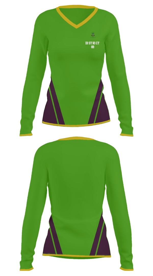 Women's Long Sleeve Vneck Shirt, District 69, , Teamtime, Team time, sublimation, custom sports apparel, team uniforms, spirit wear, spiritwear, sports uniforms, custom shirts, team store, custom team store, fundraiser sports, apparel fundraiser