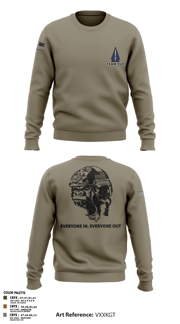 Crew Neck Sweatshirt, 3rd SFAB, Army, Teamtime, Team time, sublimation, custom sports apparel, team uniforms, spirit wear, spiritwear, sports uniforms, custom shirts, team store, custom team store, fundraiser sports, apparel fundraiser