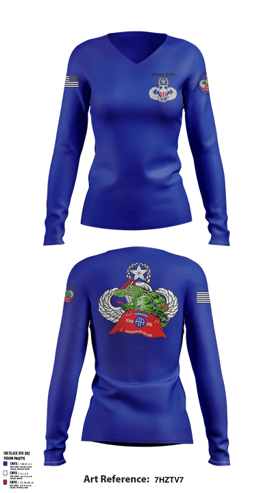 82nd BSB 82nd ABN DIV 96465842 Women's Long Sleeve V-neck Shirt - 8