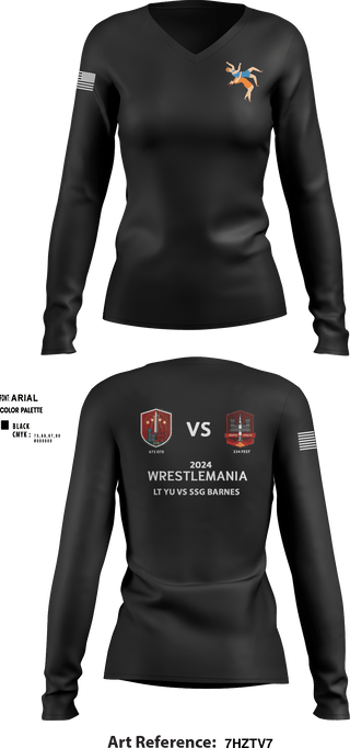 Women's Long Sleeve Vneck Shirt, 673 EFD/ 334 FEST, Army, Teamtime, Team time, sublimation, custom sports apparel, team uniforms, spirit wear, spiritwear, sports uniforms, custom shirts, team store, custom team store, fundraiser sports, apparel fundraiser