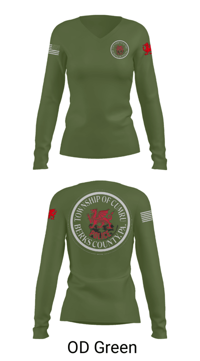 Cumru Township Police Department 51798017 Women's Long Sleeve V-neck Shirt - 40