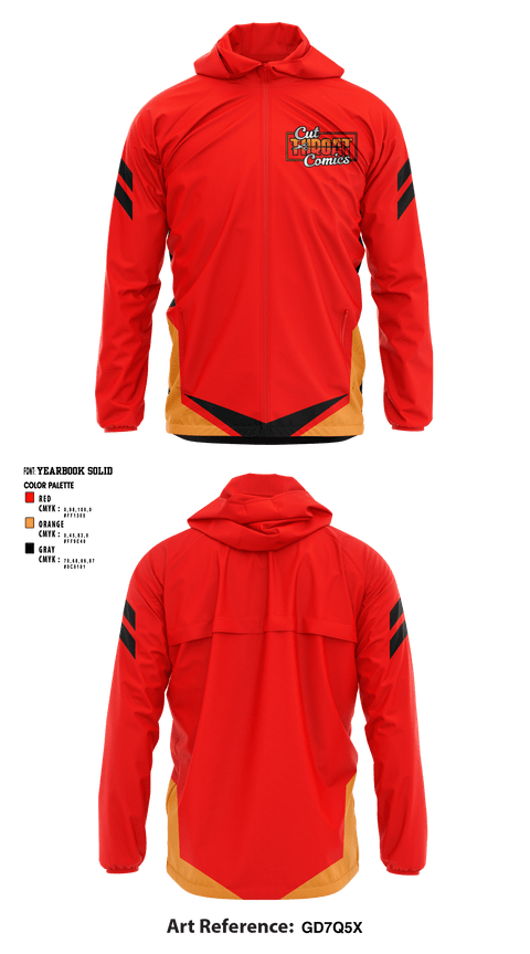 Windbreaker, Cut Throat Comics, , Teamtime, Team time, sublimation, custom sports apparel, team uniforms, spirit wear, spiritwear, sports uniforms, custom shirts, team store, custom team store, fundraiser sports, apparel fundraiser