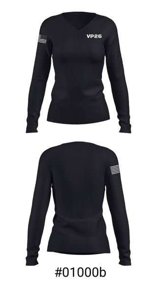 Women's Long Sleeve Vneck Shirt, , Navy, Teamtime, Team time, sublimation, custom sports apparel, team uniforms, spirit wear, spiritwear, sports uniforms, custom shirts, team store, custom team store, fundraiser sports, apparel fundraiser