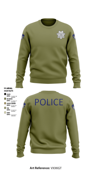 Crew Neck Sweatshirt, Willits Little Lake JRTF, Police, Teamtime, Team time, sublimation, custom sports apparel, team uniforms, spirit wear, spiritwear, sports uniforms, custom shirts, team store, custom team store, fundraiser sports, apparel fundraiser