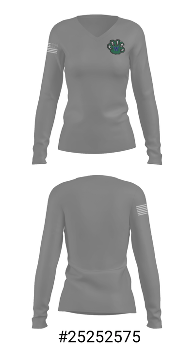 Woodgrove High School Cheer 34259448 Women's Long Sleeve V-neck Shirt - 21