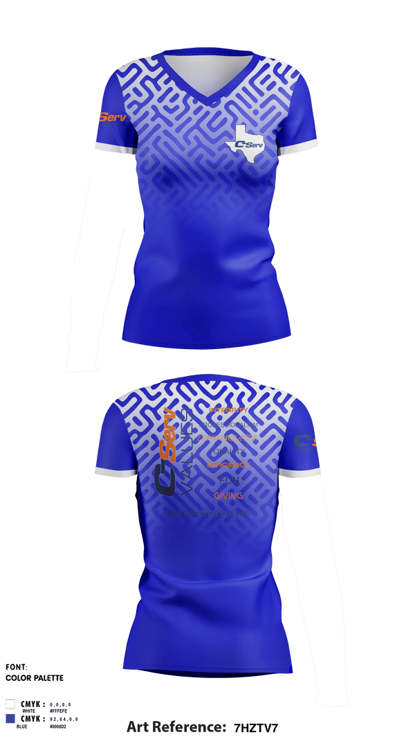 Women's Short Sleeve Vneck Shirt, C-ServC-Serv, , Teamtime, Team time, sublimation, custom sports apparel, team uniforms, spirit wear, spiritwear, sports uniforms, custom shirts, team store, custom team store, fundraiser sports, apparel fundraiser