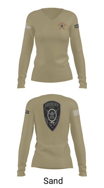 Henry County S.E.R.T. 87395571 Women's Long Sleeve V-neck Shirt - 42