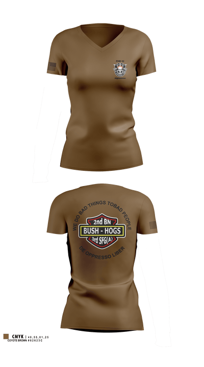 2d Battalion, 3d Special Forces Group 4124054 Women's Short Sleeve V-neck Shirt - 6