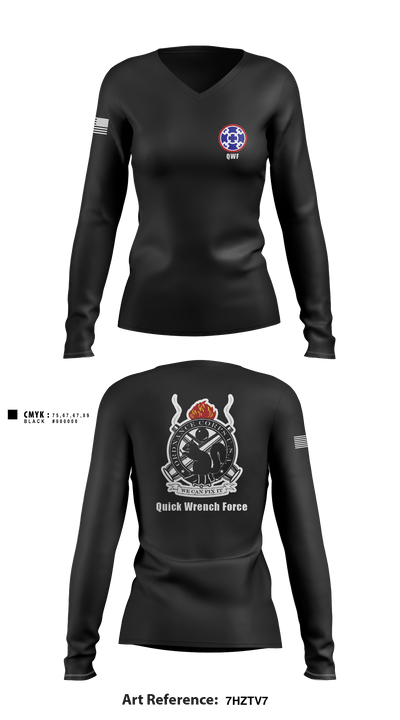 380th Quartermaster Company 2505510 Women's Long Sleeve V-neck Shirt - 1