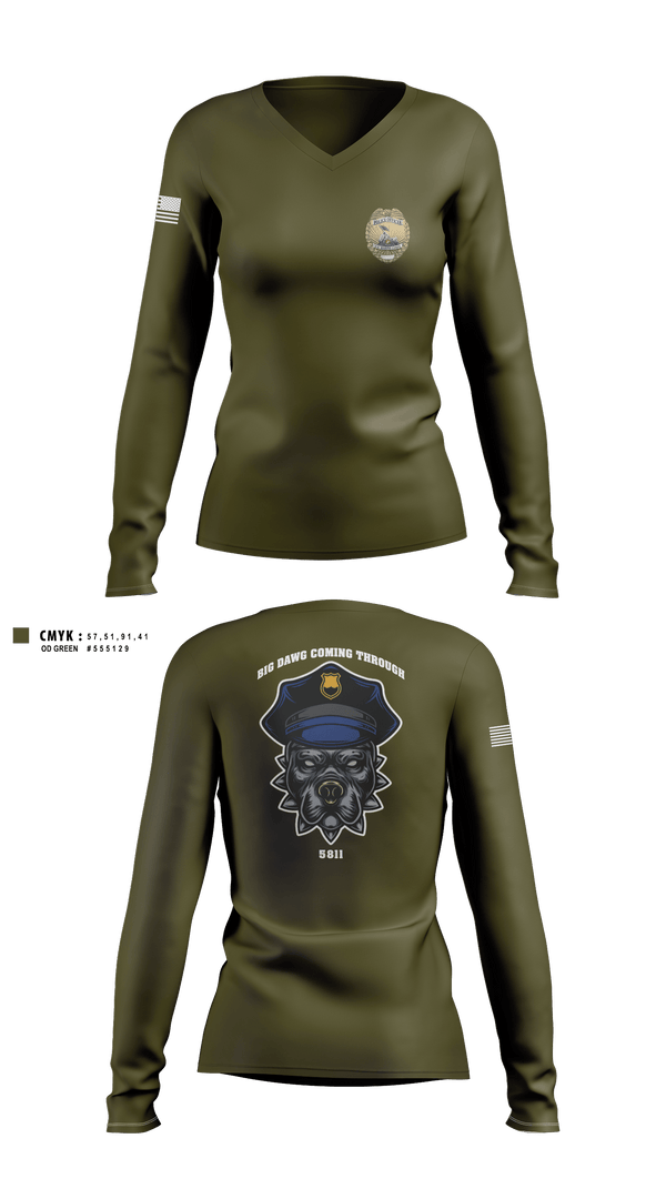 Women's Long Sleeve Vneck Shirt, PMO, Marines, Teamtime, Team time, sublimation, custom sports apparel, team uniforms, spirit wear, spiritwear, sports uniforms, custom shirts, team store, custom team store, fundraiser sports, apparel fundraiser