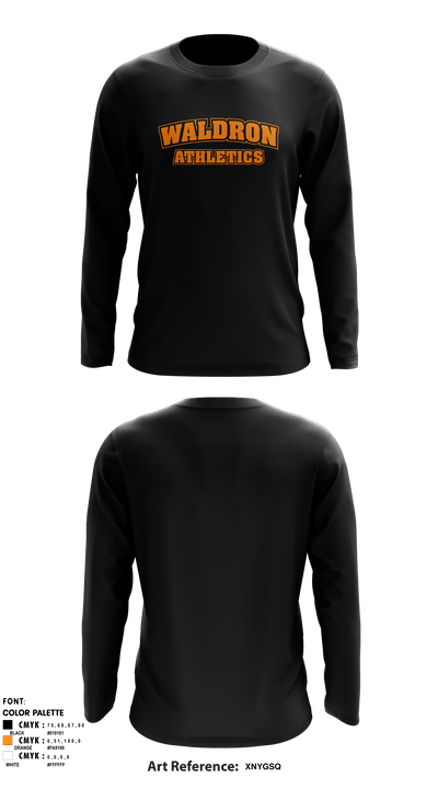 Waldron High School Track 38428946 Long Sleeve Performance Shirt - 1