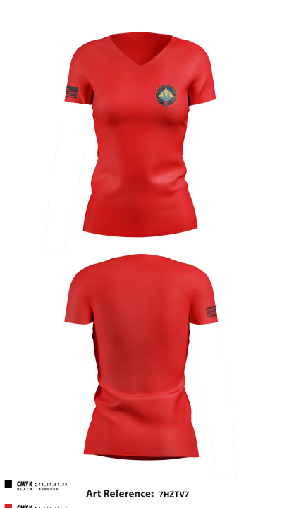 39TH IBCT 92092607 Women's Short Sleeve V-neck Shirt - 1
