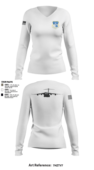 Women's Long Sleeve Vneck Shirt, , Air Force, Teamtime, Team time, sublimation, custom sports apparel, team uniforms, spirit wear, spiritwear, sports uniforms, custom shirts, team store, custom team store, fundraiser sports, apparel fundraiser